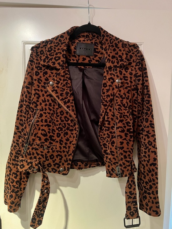 Blank NYC Jackets & Blazers - Blank NYC Leopard-Print Moto Jacket - Brown & Black